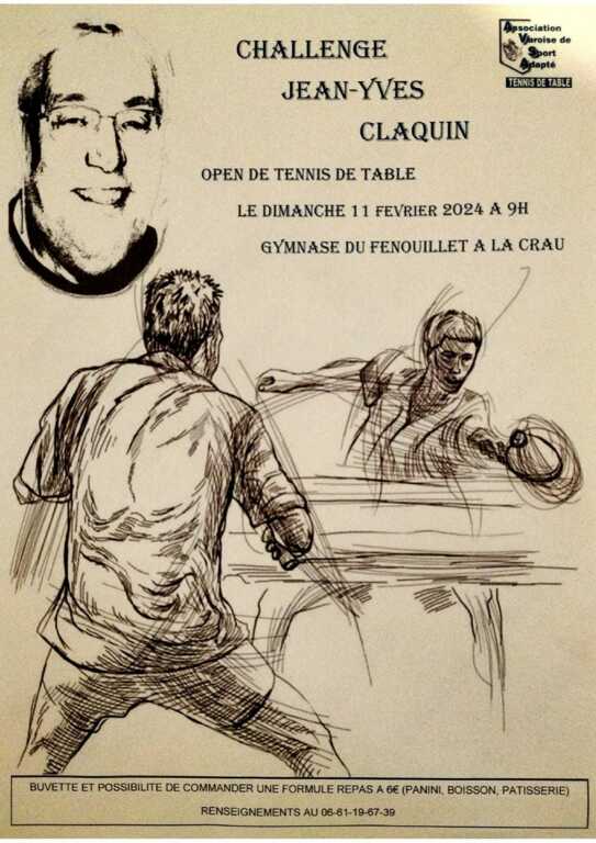 OPEN TENNIS DE TABLE CHALLENGE JEAN YVES CLAQUIN LE 11 02 2024