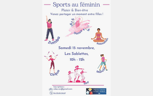 Première matinée sport adapté au feminin le samedi 15 novembre 2025